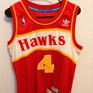 Adidas Red and White Hawks Jersey